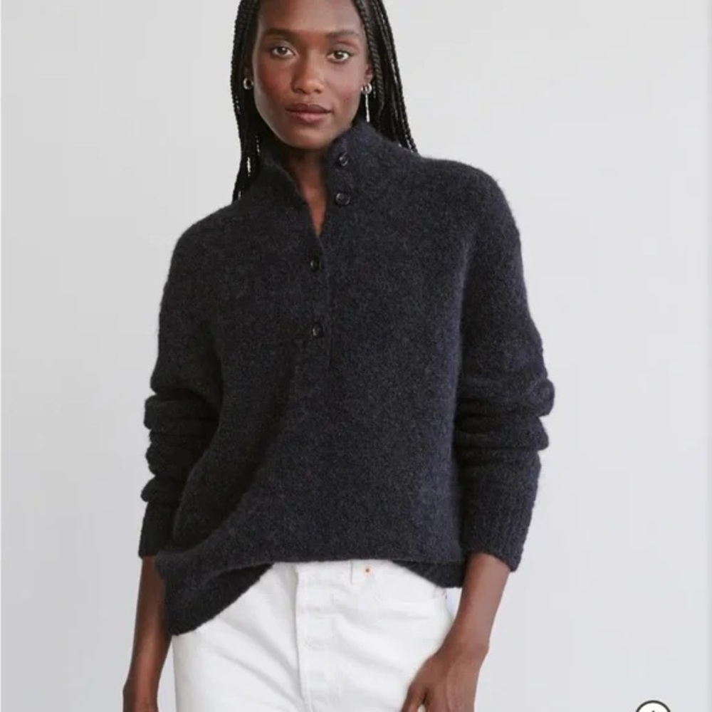 Jenni Kayne Boucle Button Pullover in black